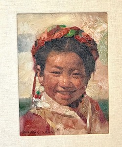 Original Portrait Framed Art by Jan Peng Wang