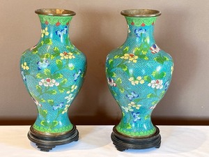 Pair of Vintage Cloisonn Vases