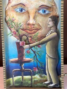 Ann Wood and Dean Lucker Mechanical Picture - Winking Moon