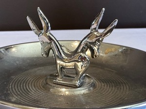 Vintage Hamilton Products Retro Chrome Donkey Figurine Ashtray
