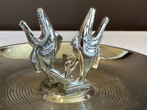 Vintage Hamilton Products Retro Chrome Fish Figurine Ashtray