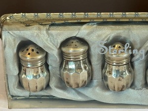 Vintage Miniature Sterling Salt and Pepper Shakers