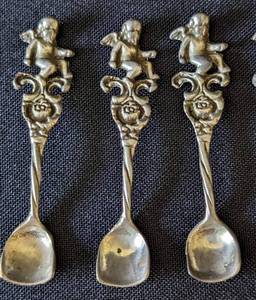 Sterling Silver Cherub Salt Spoon Set