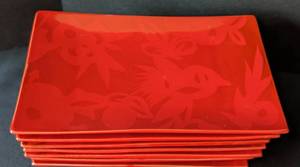Decorative Red Plate and Bowl Sets