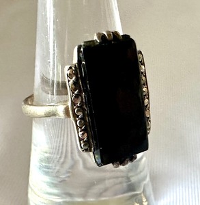 Vintage Sterling and Onyx Ring