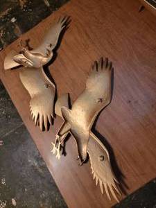 lot 52 image: Sexton Brass Eagles in Flight Wall Hangings