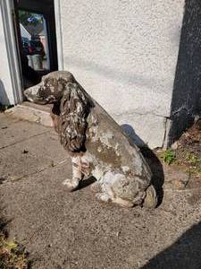 lot 5 image: Concrete Spaniel Dog Yard Statue