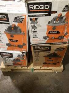 Pallet of Ridigd WetDry Shop Vacs Various Models and Conditions  Customer Returns See Pictures
