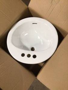 Glacier Bay Drop-In Bathroom Sink in White  Customer Returns See Pictures