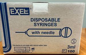 EXEL LUER LOCK SYRINGE WITH NEEDLE