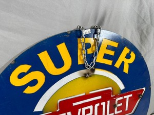 lot 6 image: Recycled Metal Chevy Service Sign