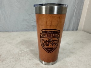 lot 8 image: New 20 Oz Camping Themed Tumbler with Lid