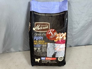 lot 58 image: New 4 lb bag Merrick Puppy Dog Food