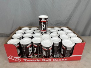 lot 60 image: 28 New Tootsie Roll Banks with Candy