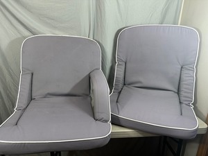 lot 66 image: 2 Go-Anywhere Folding Chairs with Arms - Boat or Dock Chairs