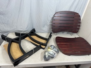 lot 86 image: New Side Tables and Rolling Cradle for Ceramic Kamado Grill