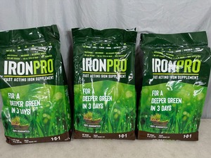 lot 93 image: 3 New 15 Lb Bags of Iron Pro Lawn Food