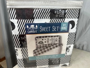 lot 97 image: New 4 Pc Sheet Set - RV  Camper King