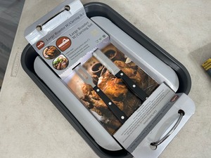 lot 136 image: New Roaster Pan with Carving Set