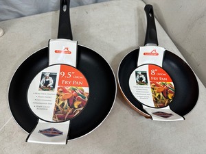 lot 155 image: 2 New Orange Frying Pans