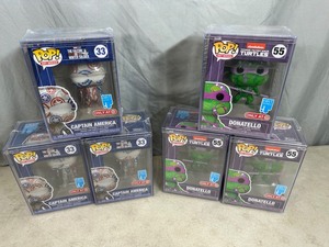 lot 159 image: 6 New Funko Pops Collectible Figurines - Captain America and Donnatello