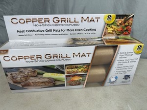 lot 213 image: New 2 Pack of Copper Non-Stick Grill Mats