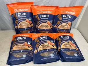 lot 231 image: 6 New Bags Canidae Pure Goodness Dog Biscuits  Treats