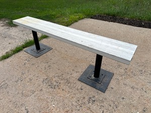 lot 10H image: Aluminum Bench with Steel Legs