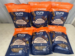 lot 233 image: 6 New Bags Canidae Pure Goodness Dog Biscuits  Treats