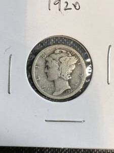 GROUP OF 3 US MERCURY DIMES 1920 1923 1924