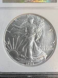 1988 AMERICAN SILVER EAGLE NGC MS69