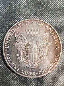 1992 AMERICAN SILVER EAGLE 1 TROY OZ .999 FINE SILVER