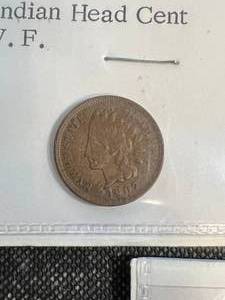 GROUP OF 3 INDIAN HEAD CENTS 1907 1908 1909