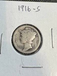 2 US MERCURY DIMES 1916 1916-S