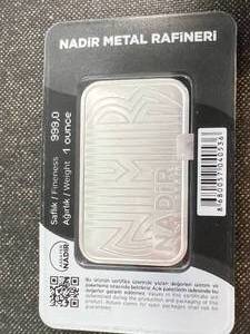 1 TROY OZ .999 FINE SILVER NADIR BAR