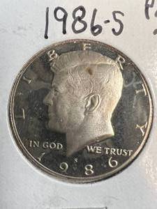 1986-S US PROOF KENNEDY HALF DOLLAR