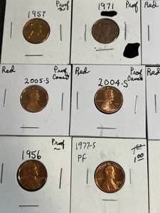 GROUP OF 10 PROOF LINCOLN CENTS 1956-2006