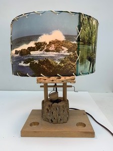 lot 166 image: Very Cool Vintage Scenery Lamp