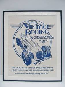 lot 14 image: Framed 1983 Vintage Racing Poster