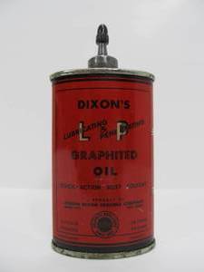lot 31 image: Old Vintage 1930s era Lead Top DIXONS Advertising Oil Can 