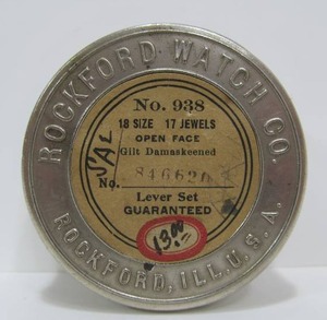 lot 44 image: Antique Metal Rockford Pocket Watch Protective Metal Case