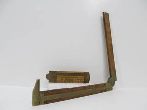 lot 50 image: 2 Antique STANLEY Brass & Boxwood Folding Rulers