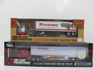 lot 64 image: 2 Mint in Box Diecast Metal Semi Trucks