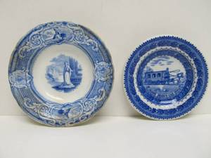 lot 70 image: Mid 19th Century Transferware Plat e& 1920s Baltimore & Ohio Railroad Small Plate