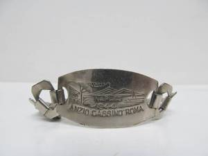 lot 96 image: Orignal WW2 U.S G.I. Metal Souvenir Bracelet - Anzio Cassino Roma - Naples 1944