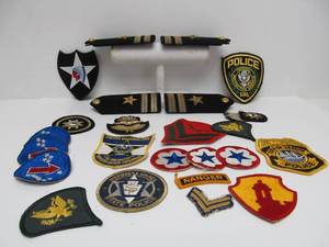 lot 107 image: Lot of Old Vintage Military, Police Patches etc