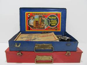 lot 129 image: 2 Old Vintage Metal Erector Sets