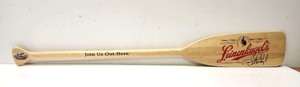 lot 248 image: Mint Condition LEINENKUGELS Advertising Canoe Paddle - Autographed by Paul Leinenkugel