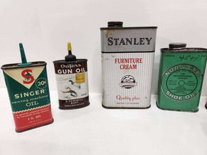 lot 252 image: Lot of Vintage Advertising Oil Cans & Tins