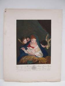 lot 238 image: Outstanding Early 19th Century Hand Colored Engraving #3 - Mary & Baby Jesus